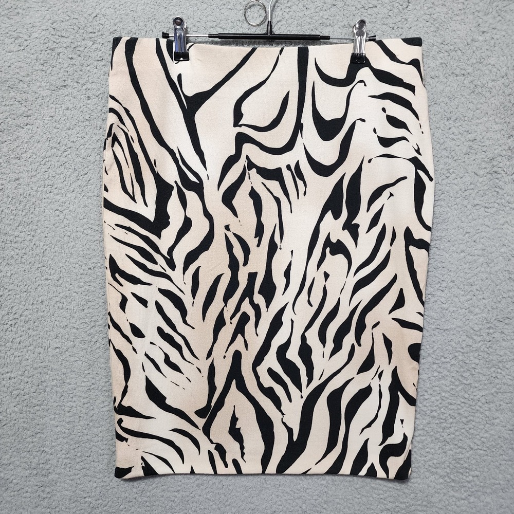 MARC CAIN  Women's Pencil Skirt Zebra Animal Print Lined‎ Size N6 US 12 Stretch